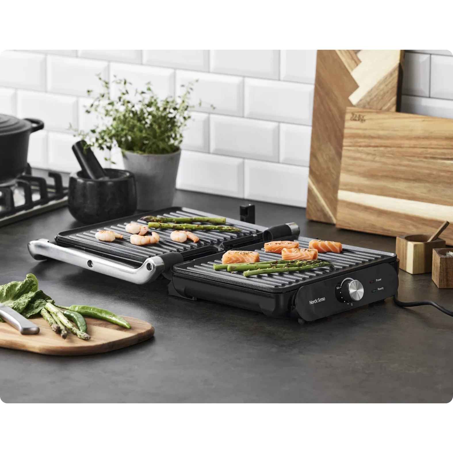 Nordic Sense Paninigrill aft. plader 2000 watt Sort